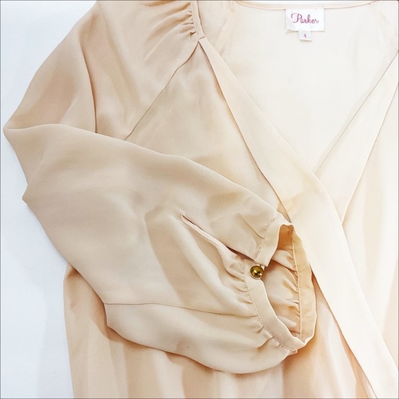 Parker Silk Surplice Peplum Top - Picture 4 of 6